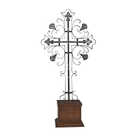 31" Black Iron French Country Cross