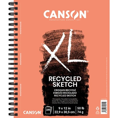 Canson® XL® Recycled Wirebound Sketch Pad, 9" x 12"
