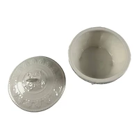 4" White Round Ceramic Jewelry Box Tabletop Décor by Ashland®