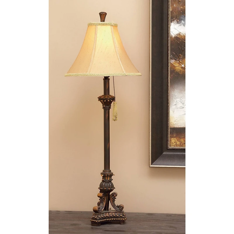 31" Antique Bronze Polystone Tuscan Buffet Lamp
