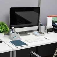 Mind Reader Terrazzo Collection Gray 4 Piece Desktop Organization Set