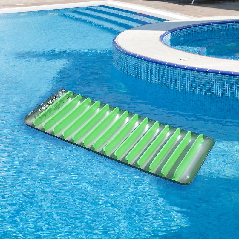 Swimline 6ft. Green & Gray Inflatable Sun Tanning Swimming Pool Mattress Raft