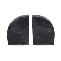 CosmoLiving by Cosmopolitan Set of 2" Black Marble Glam Bookends, 6" x 4" x 2"