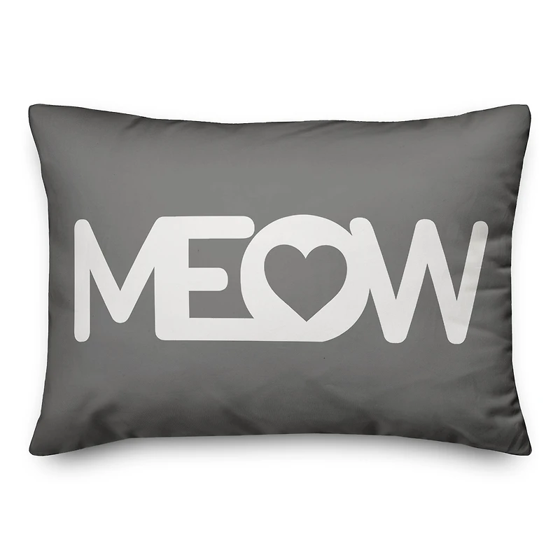 Meow Heart Throw Pillow