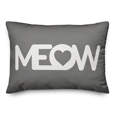 Meow Heart Throw Pillow