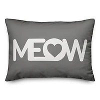 Meow Heart Throw Pillow