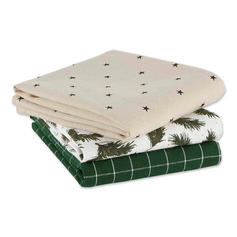 DII® Assorted Holiday Greenery Dishtowel Set