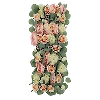 47.25" Pink & White Peony & Rose Décor Trellis by Ashland®