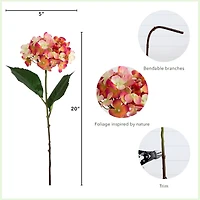 20" Pink Hydrangea Flower Stems, 3ct.