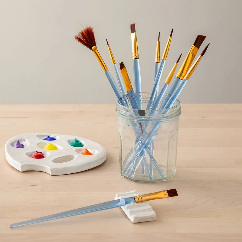 12 Packs: 10 ct. (120 total) Necessities™ Brown Synthetic Acrylic Brush Set by Artist's Loft™