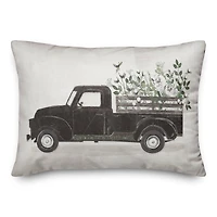 Flower Truck 20" x 14" Throw Pillow