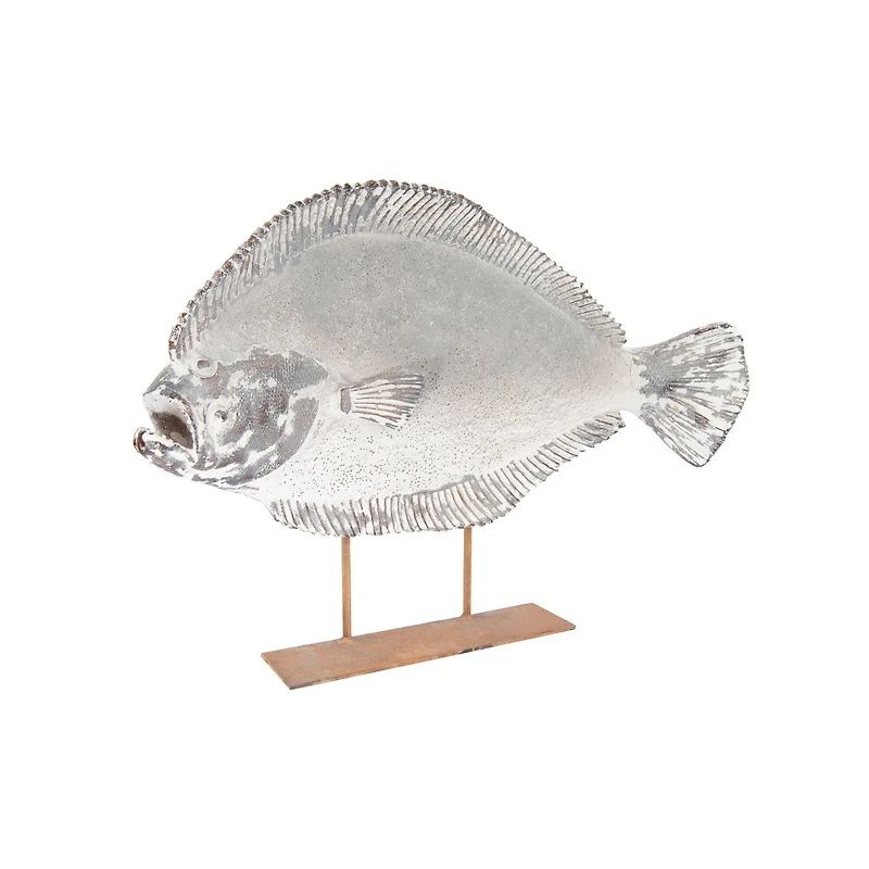 Hello Honey® Magnesia Halibut Fish on Metal Stand, 30" x 22.5"