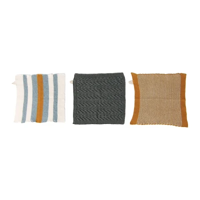 Hello Honey® Multicolor Cotton Knit Dish Towel Set