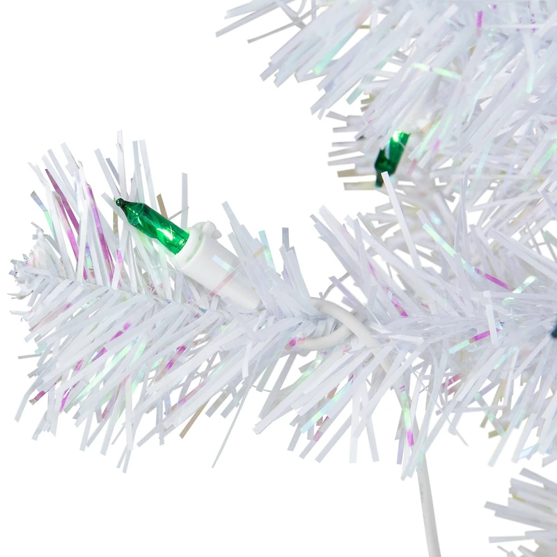 2ft. Pre-Lit Slim White Artificial Christmas Tree, Green Lights