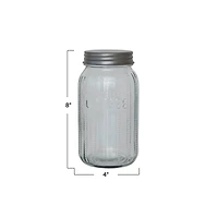Hello Honey Coffee Embossed Glass Jar with Metal Lid