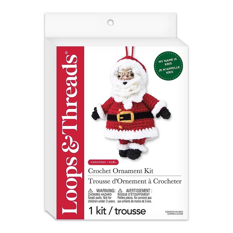 Intermediate Santa Amigurumi Crochet Ornament Kit by Loops & Threads®