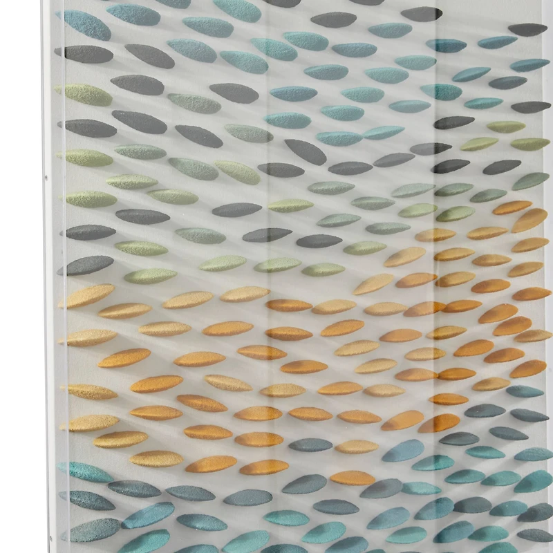 Blue Acrylic 3D Waves Geometric Shadow Box with Clear Frame 30" x 3" x 40"