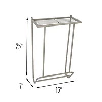 Honey Can Do 25" Steel Wall-Mounted Bathroom Towel Holder with Shelf