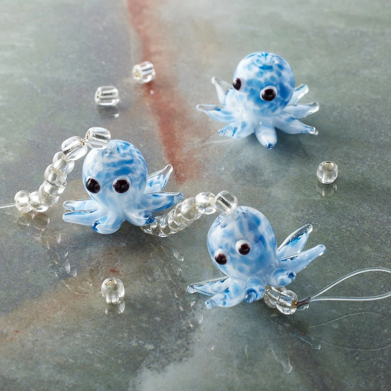 Blue Octopus Lampwork Glass Bead Mix by Bead Landing™