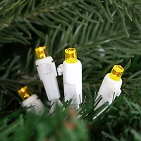 LED Wide Angle Christmas Lights - Yellow - 33' White Wire - 100 ct