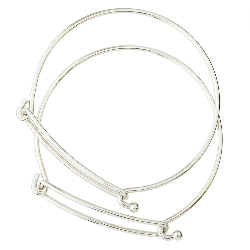 Rhodium Slide Bangles, 2ct. by Bead Landing™