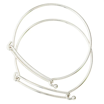 Rhodium Slide Bangles, 2ct. by Bead Landing™