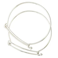 Rhodium Slide Bangles, 2ct. by Bead Landing™