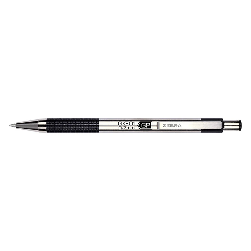 Zebra G-301 0.7mm Black Retractable Gel Pen