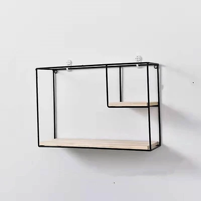 NEX™ Black Iron Rectangular Wall Hanging Basket Shelf