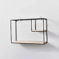 NEX™ Black Iron Rectangular Wall Hanging Basket Shelf