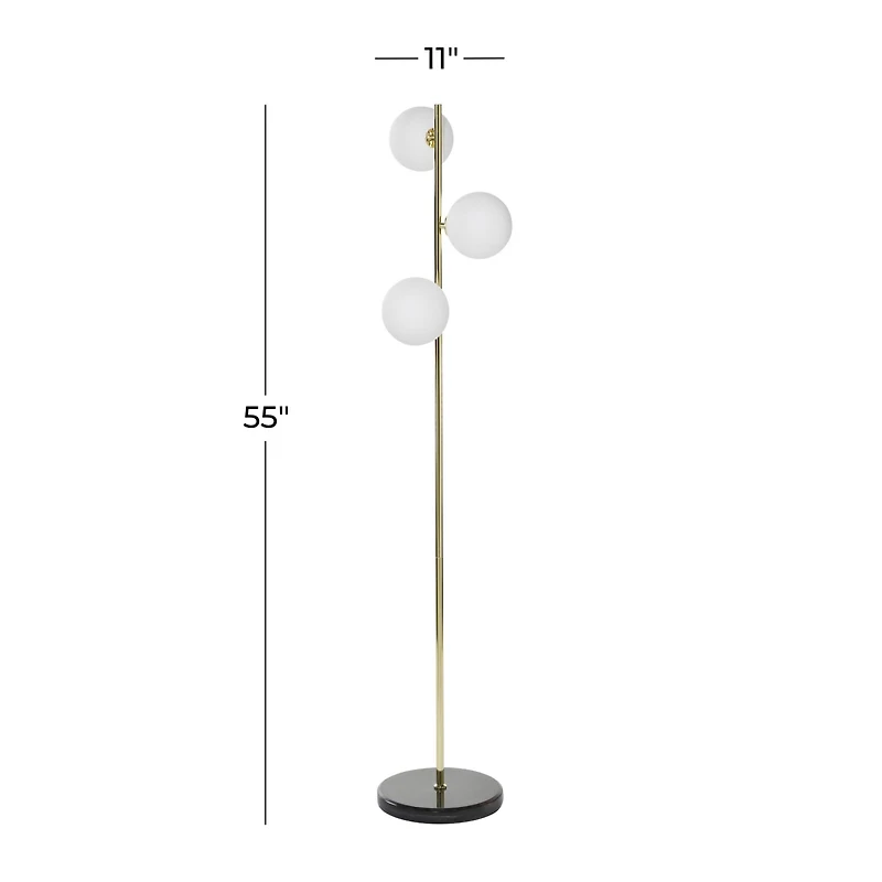CosmoLiving by Cosmopolitan 55" Gold Metal Modern Floor Lamp