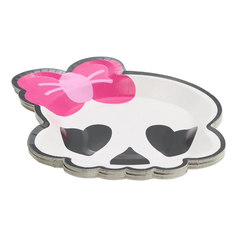 7" Skeleton with Pink Bow Paper Plates, 12ct. by Celebrate It™