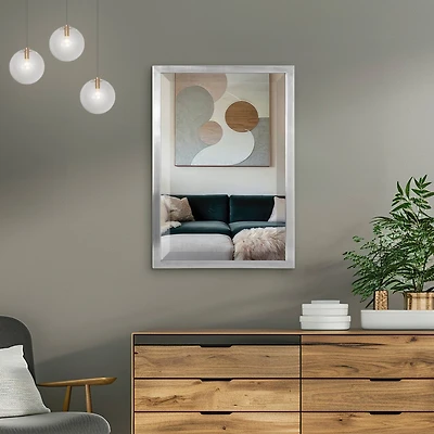 Head West Brushed Nickel Stainless Steel Beveled Accent Vanity Mirror