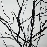 6ft. Orange & Purple LED Pre-Lit Halloween Deluxe Black Twig Artificial Fall Tree