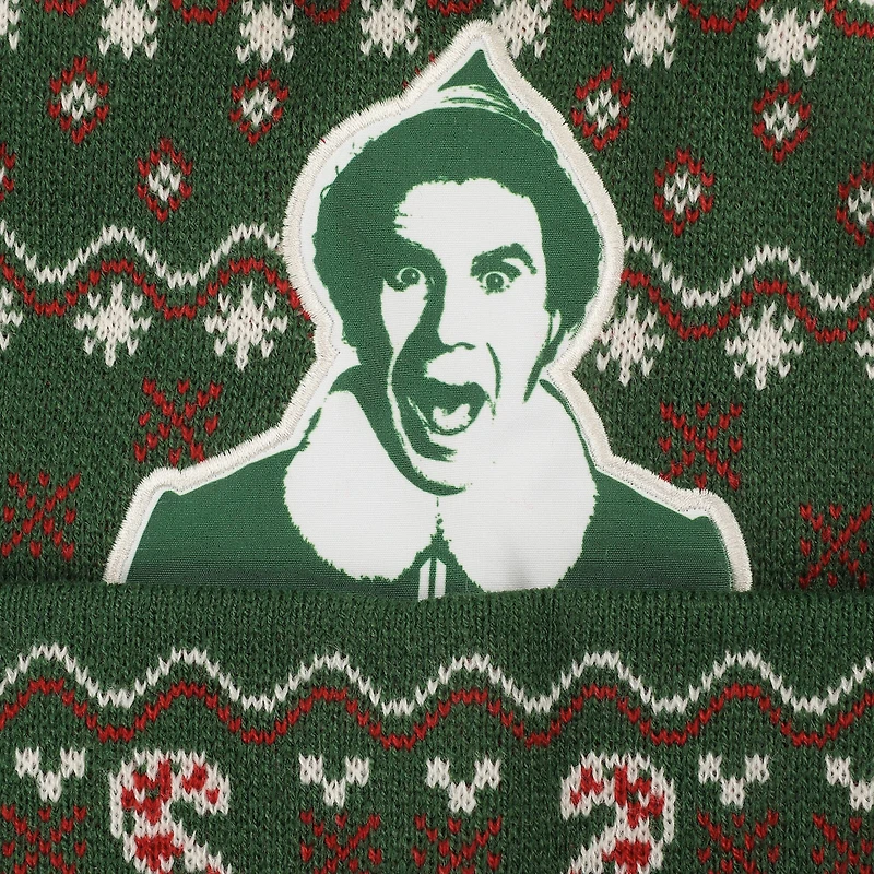 Elf™ Buddy the Elf Face Green Pom Pom Beanie