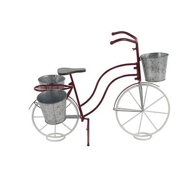 31" Red Tin Vintage Bicycle Planter