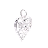 Silver Plated Heart Scroll Charm by Bead Landing™
