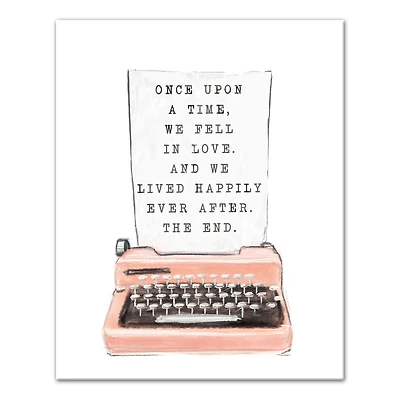 Typewriter Love Story Canvas Wall Art