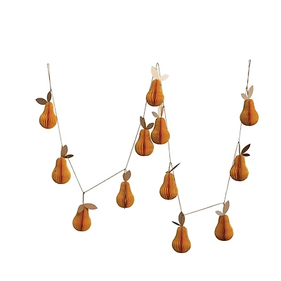 Hello Honey® 6ft. Yellow Glitter Handmade Recycled Paper Honeycomb Pear Garland