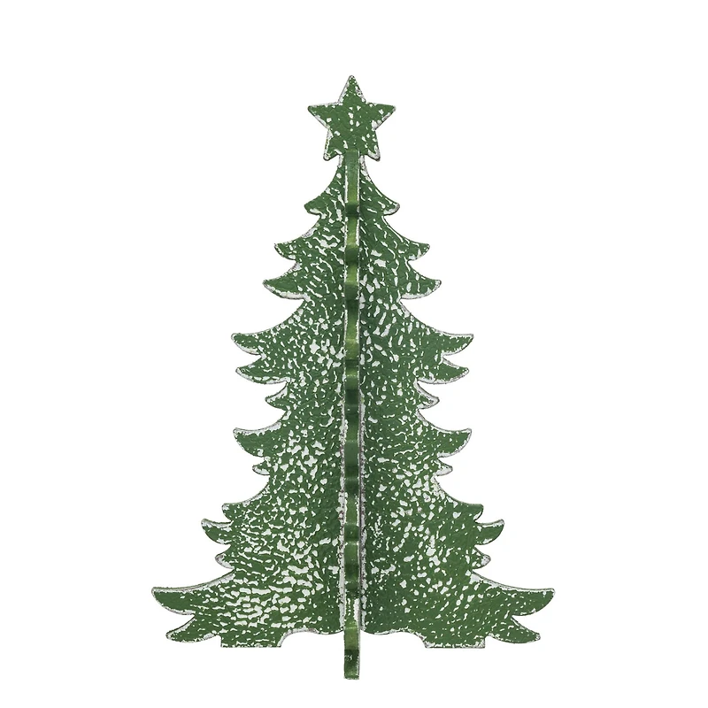 Hello Honey® 15.25" Distressed Green Interlocking Christmas Tree with Star