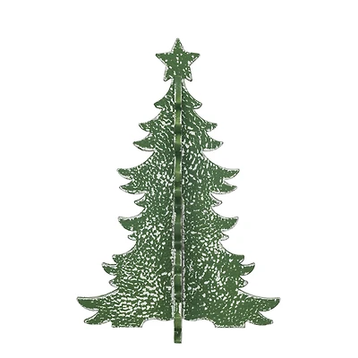 Hello Honey® 15.25" Distressed Green Interlocking Christmas Tree with Star