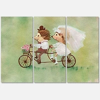 Designart - Couple of Hedgehogs Riding A Bike