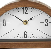 10.25" Brown Metal Suspended Clock with Black Frame