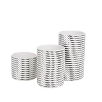 Mind Reader Blue Round Ceramic Canister Set with Lids, 3ct.