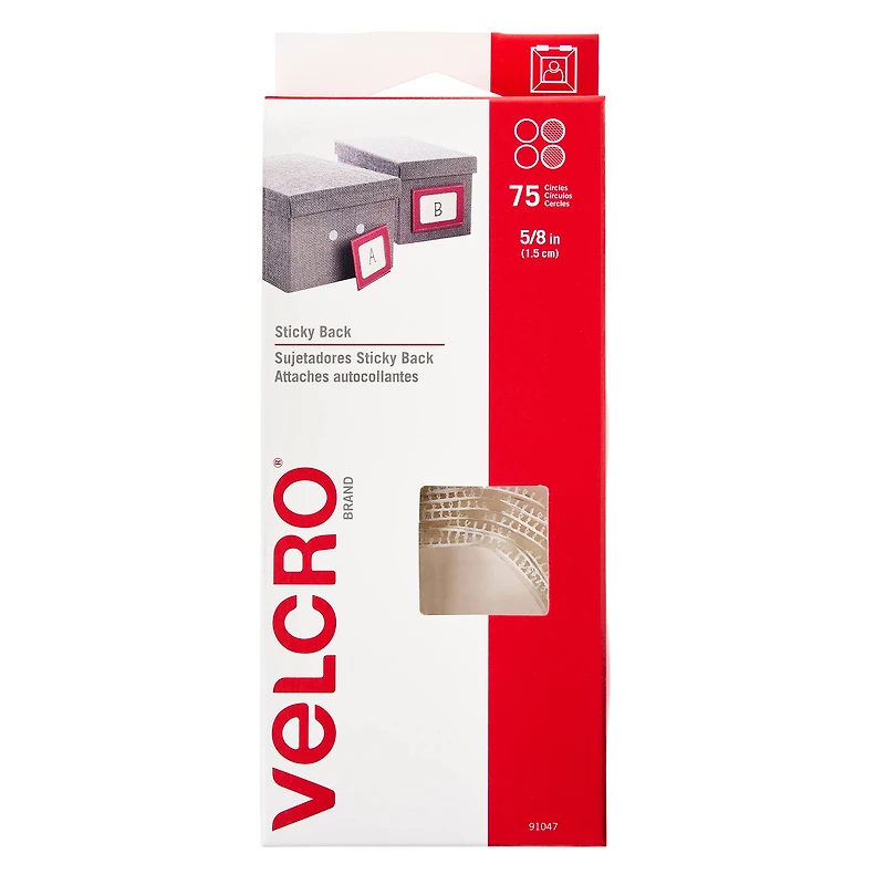 8 Packs: 75 ct. (600 total) VELCRO® Brand Sticky Back Coins