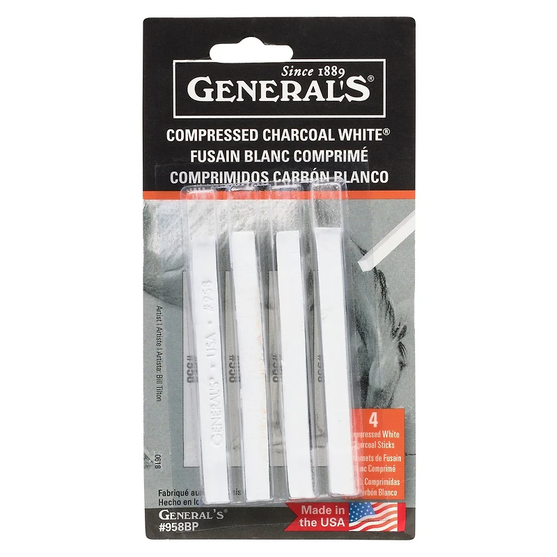 General's® Compressed Charcoal White® Sticks