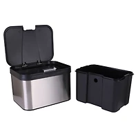 Organize It All Stainless Steel Compost Bin with Bonus Biodegradable Bags, Sink Organizer & Scrub Brush