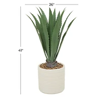 3.5ft. Potted White Plastic Contemporary Aloe Vera Artificial Foliage