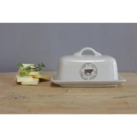 Hello Honey® 7" Stoneware Butter Dish with Cow Decal