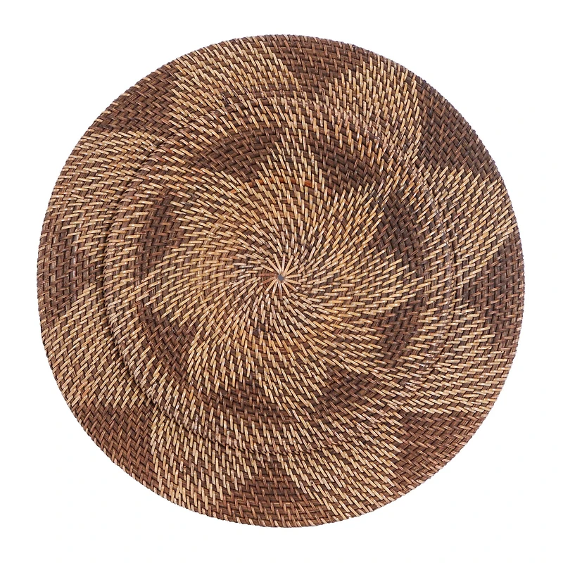 Brown Wicker Traditional Circle Wall Décor Set